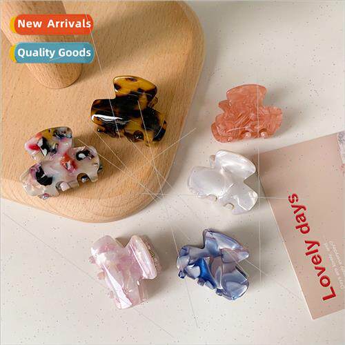 Leopard acetic acid back head small grab clip half tie hair