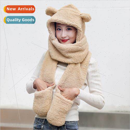Bear ear protection hat female fall winter cute winter plush