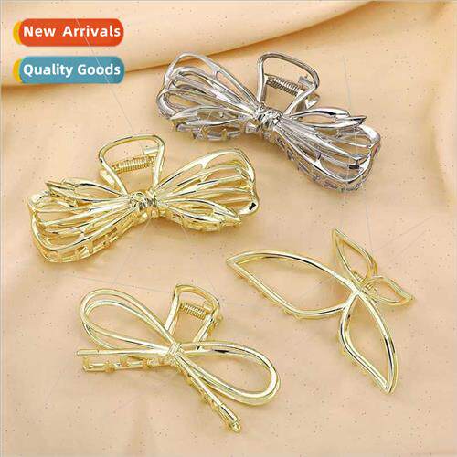 mple large metal grab clip bow hair clips female back head p