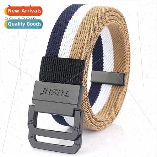 New 3.5CM double ring buckle thickened canvas elastic elasti