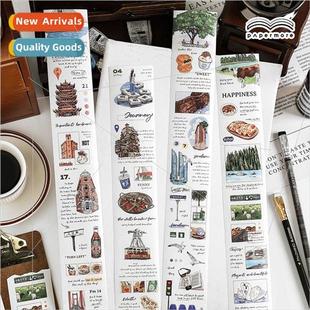 strip hand mountains retro lerary tape long paper sea Run