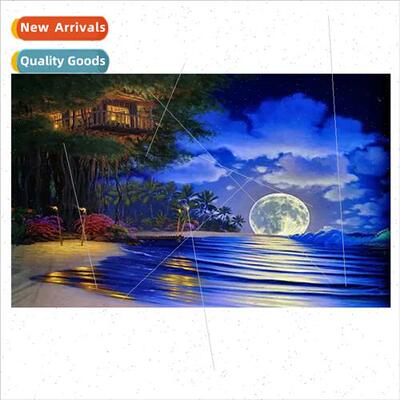 Diamond painting new DIY coastal full moon full diamond roun