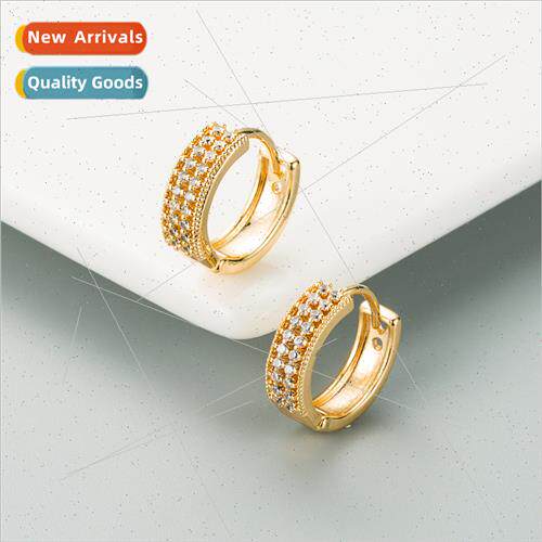 Earrings new tide gold small earrings ear bone ring copper i