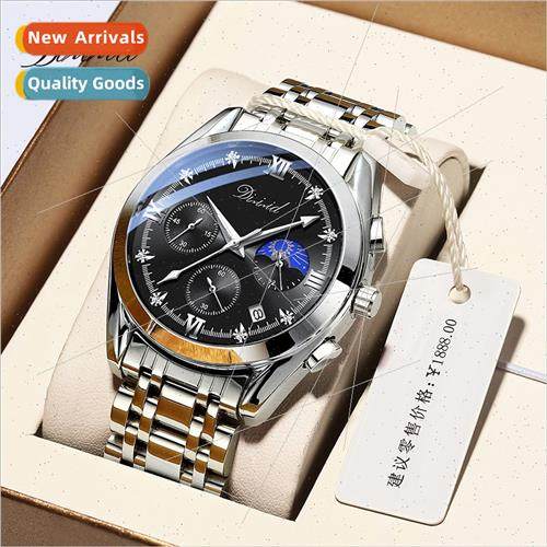 Steel Strap Watch Multifunctional Chronograph 3-Eye Quartz W