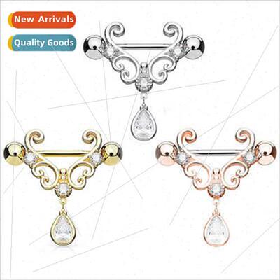 Europe Zirconia pple Ring U Shape pple Ring Chest Jewelry St