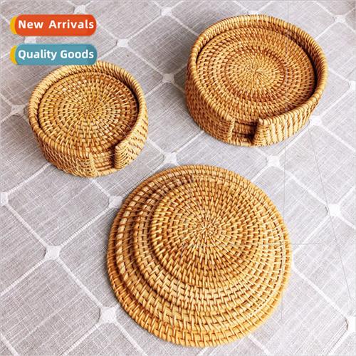 Vietnam Autumn Rattan Coaster Set Tea Cushion Cup Holder Tea