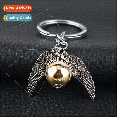 Film and  around the golden ball wings keychain pendant car