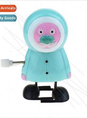 Cute Clockwork Blue Santa Claus Walking Wind Up Elderly Toys