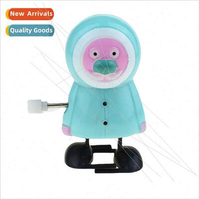 Cute Clockwork Blue Santa Claus Walking Wind Up Elderly Toys
