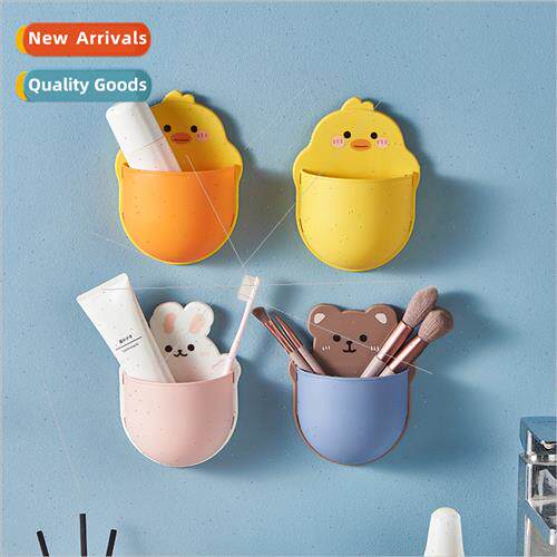 Bathroom shelf wall cute cartoon organizer toothbrush cosmet