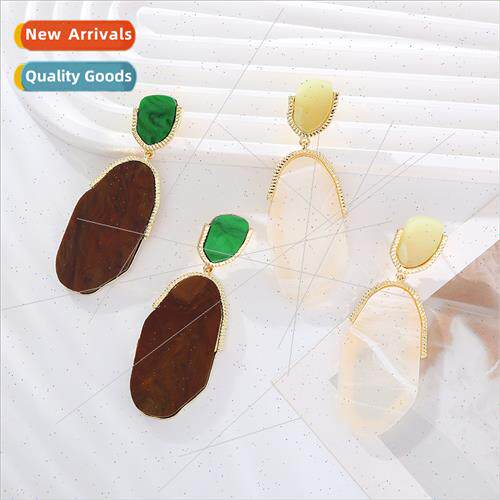 New acetate plate earrings Europe multi-layer geometric earr
