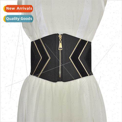 Europe new women fashion waistband PU leather zipper buckle