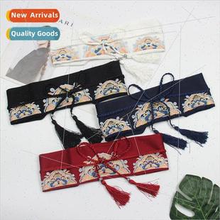 clouds auspicious embroidery cloth waist Chinese tie totem
