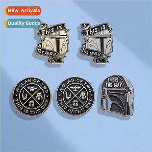 Dark punk round geometric decorative badges students persona