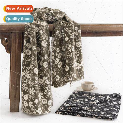 Winter printing scarf fresh daisy faux cashmere scarf female