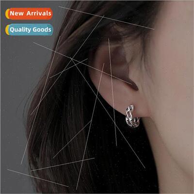 earrings female simple double layer small earrings cold wind