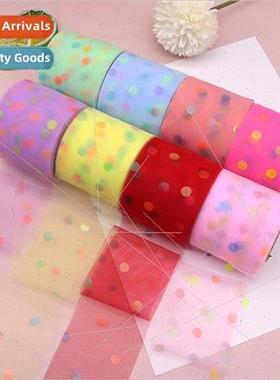 6/ 8cm X 22m Colorful Offset Printed Dots Clothing Headdress