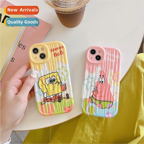 Stripe mold cartoon cute spongebob 适用 iPhone13/12ProMax ca