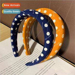hair card band wide simple dot edge polka Korea sponge