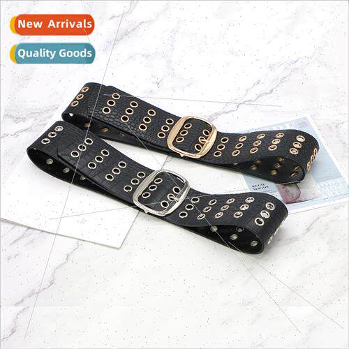 2020 new punk ultra-wide metal air eye ladies belt Korean fa