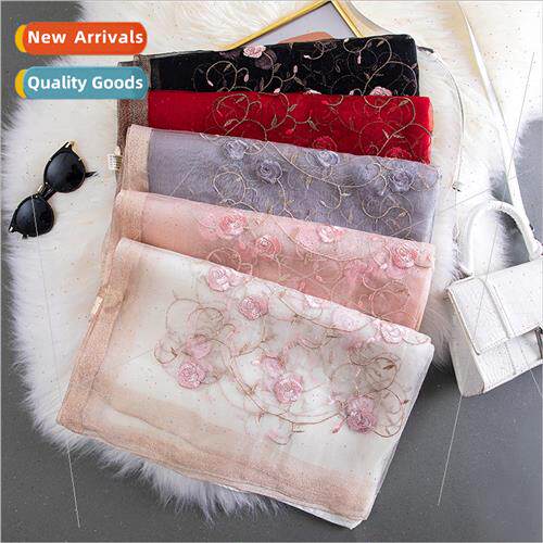 lk scarf female middle-aged mother winter thin chiffon large