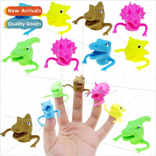 TPR five dinosaur finger puppets Tyrannosaurus Rex pen case