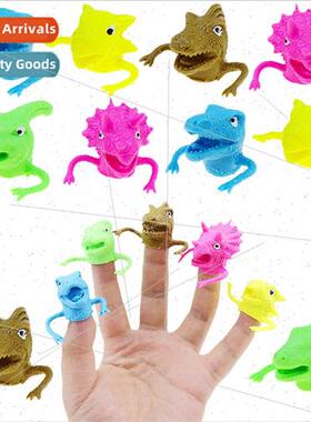 TPR five dinosaur finger puppets Tyrannosaurus Rex pen case