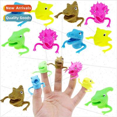 TPR five dinosaur finger puppets Tyrannosaurus Rex pen case