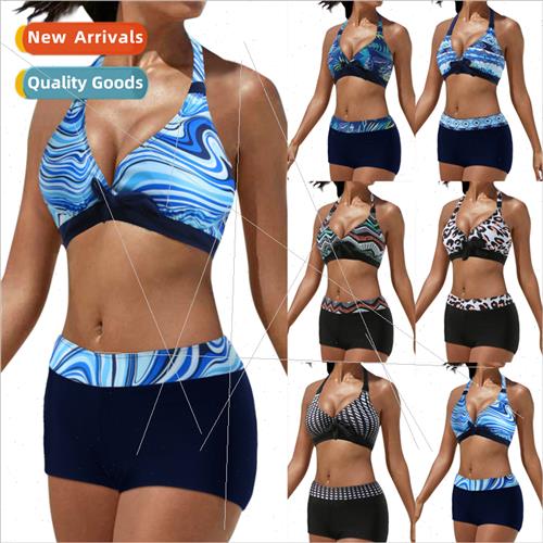 2024Europe Swimsu Spl Two Piece Swimsu Flat Bottom Tie Bikin