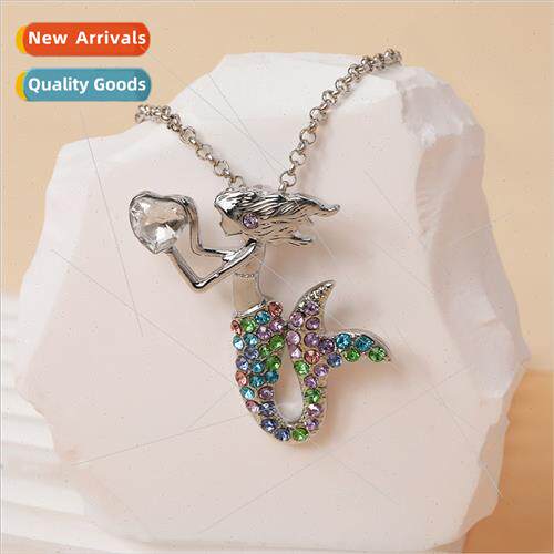 Ballet girl mermaid flower fairy necklace children pendant c