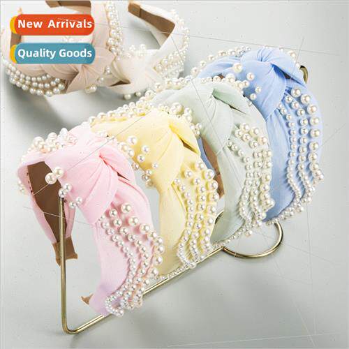 Korea new summer fashion pearl hair bands fresh sweet wide e
