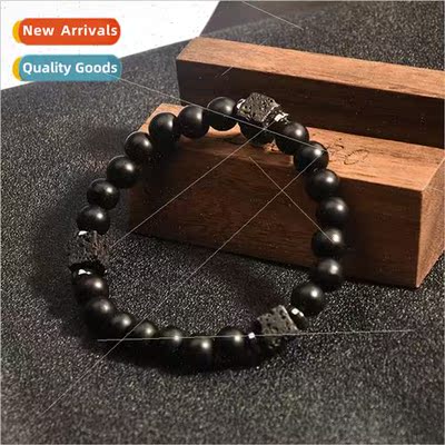 Europe Uned States men bracelet jewelry square volcanic ston