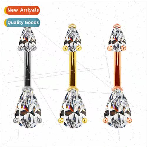 Europe water drop belly button ring zirconia navel ring nave