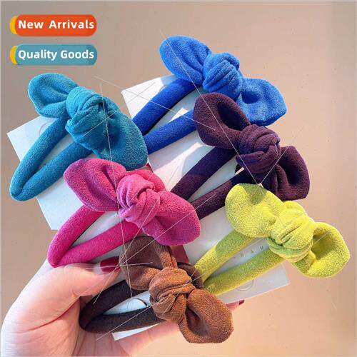 Korea velvet styling bow triangle fashion colorful broken ha