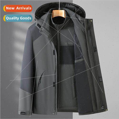 Men thickened down cotton jacket multifunctional removable c