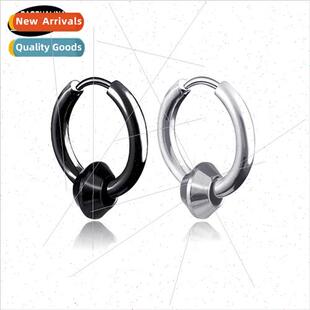 No ear piercing earrings Tanium steel saucer earrings male p