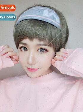 Dog-eaten cosplay bangs wig female short hair natural realis