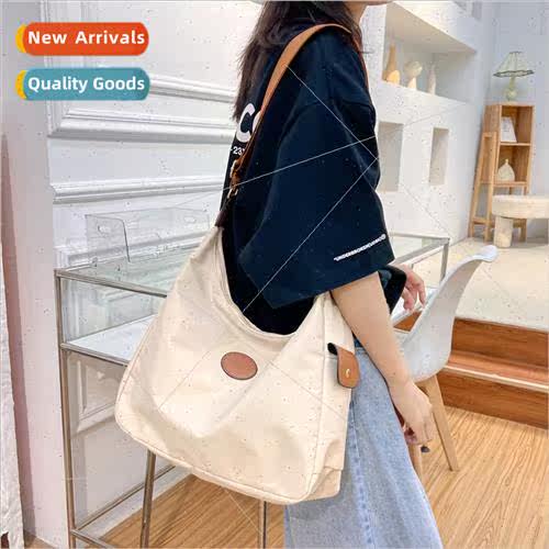 new solid color Korean simple fashion zipper nylon shoulder