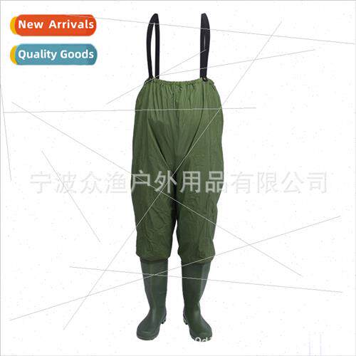 PVC onepcs launching pants adult half waist fishing pants we