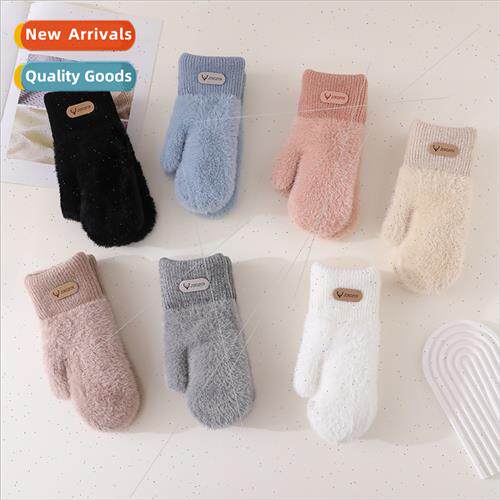 Female winter padded thickened warm gloves cute fashion imat