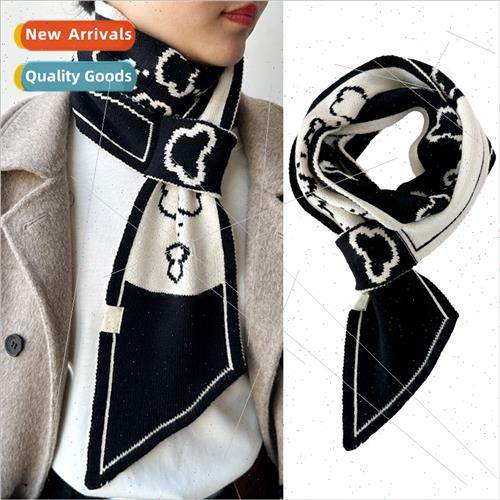 Scarf female winter small scarf Korea small ears neck protec