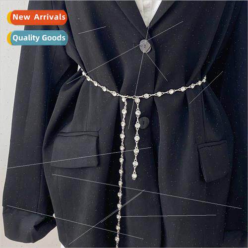 Waist chain ladies decorative thin belt simple dress silver