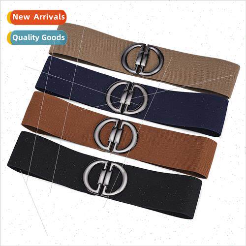Three sizes gunmetal black pair buckle elastic elastic braid
