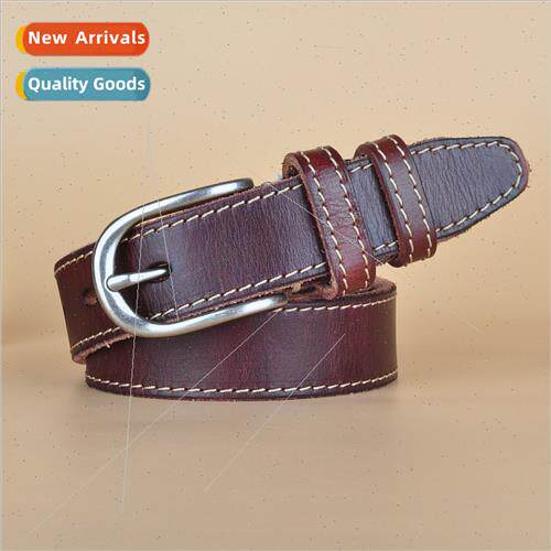 Women leather belt retro old handmade head layer leather cas