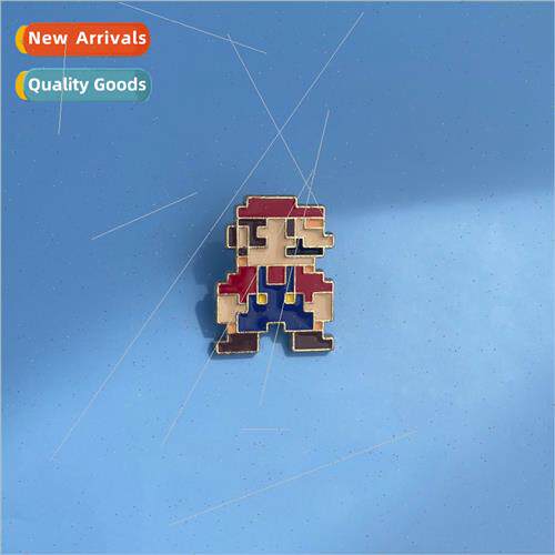 Game character  metal badge Super Mario pixel  nostalgia bag