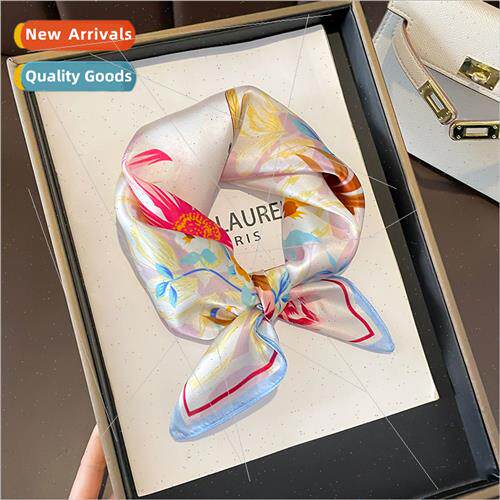 New small fresh flowers silk scarf female spring fall high-e