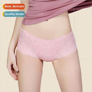 Mulberry silk mid-waist women panties new lace lace see-thro