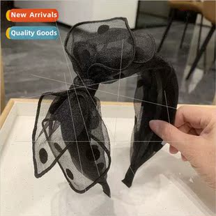 polka dot upscale large wid clips bow bands Black hair