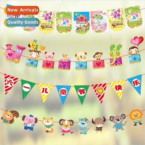 Birthday Decoration Paper Cartoon Flags Kindergarten Party S