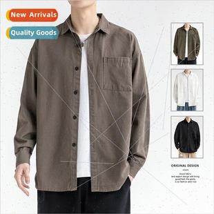 fall vers shirt students new 2023 cotton men sleeved Long